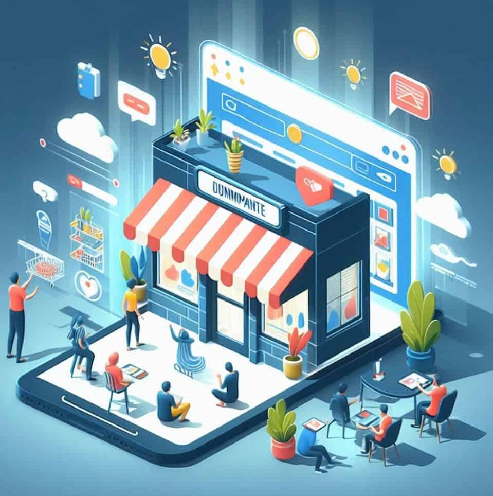 What Is A Website For? bustling marketplace a group of people sitting around a store