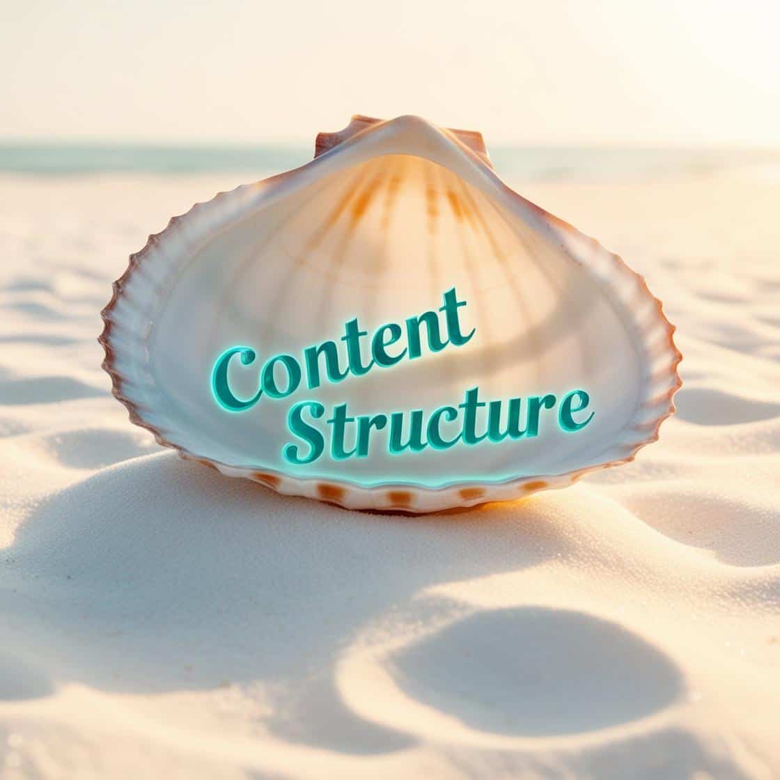 Empty shell with 'content' and 'structure' floating around in it Empty shell with content and structure floating around in it