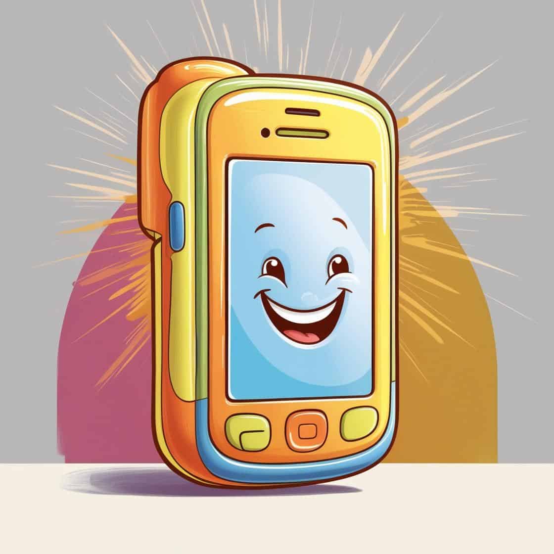 cartoon of a cell phone