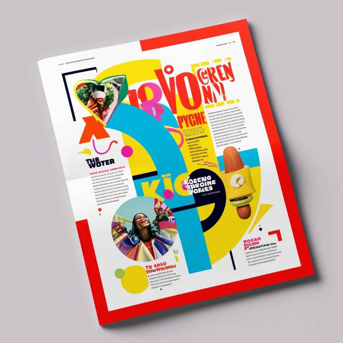 website vs web page a magazine with colorful text and images to signify a Web Page