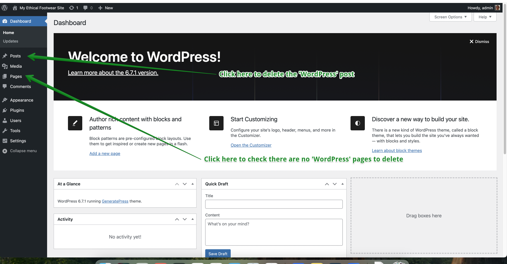 Back Office of website Back Office of website