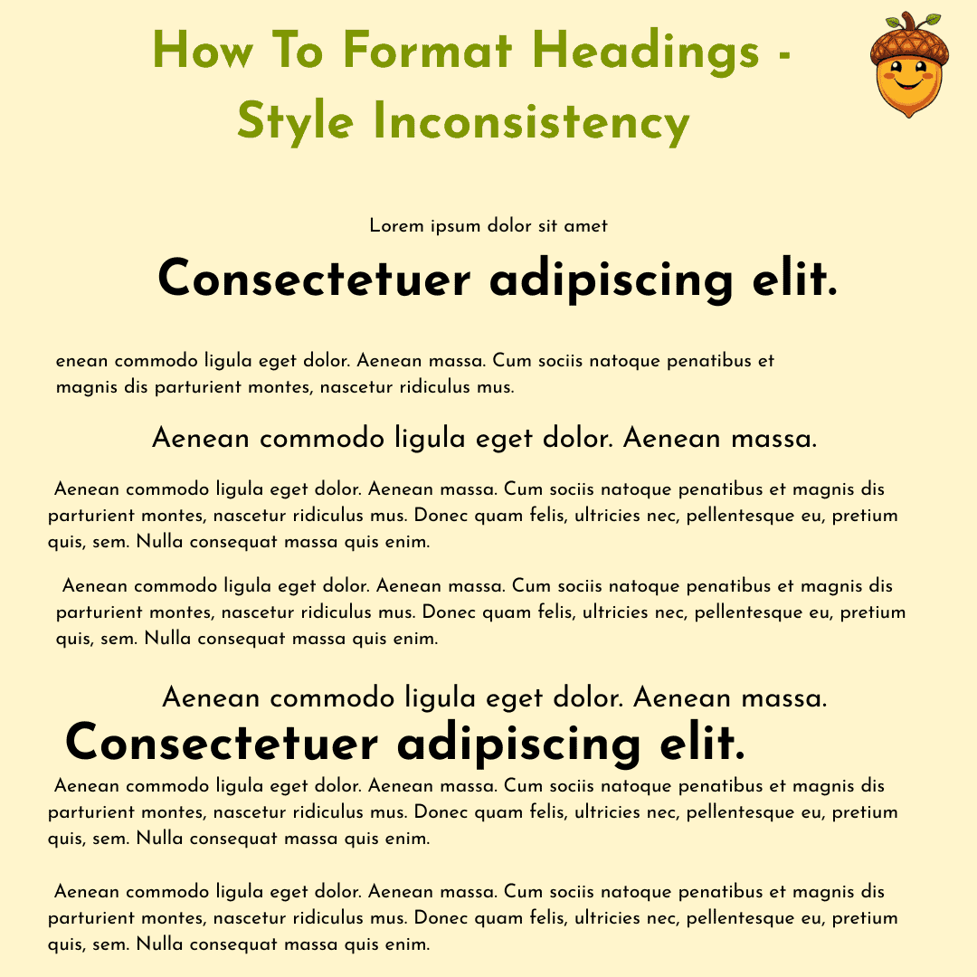 How to format headings in your post | Style Inconsistency How to format headings in your post | Style Inconsistency