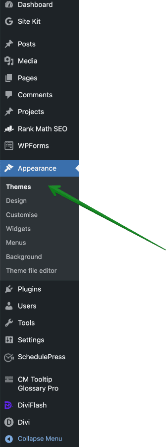 Word press theme | how to get to themes
